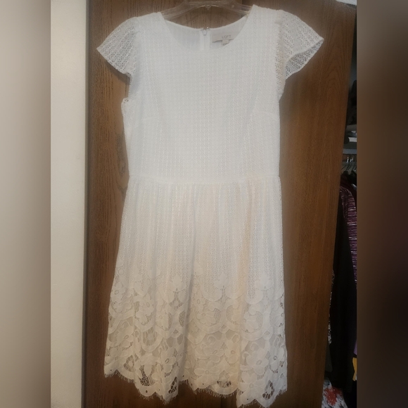 LOFT White Lace Dress - Picture 2 of 7